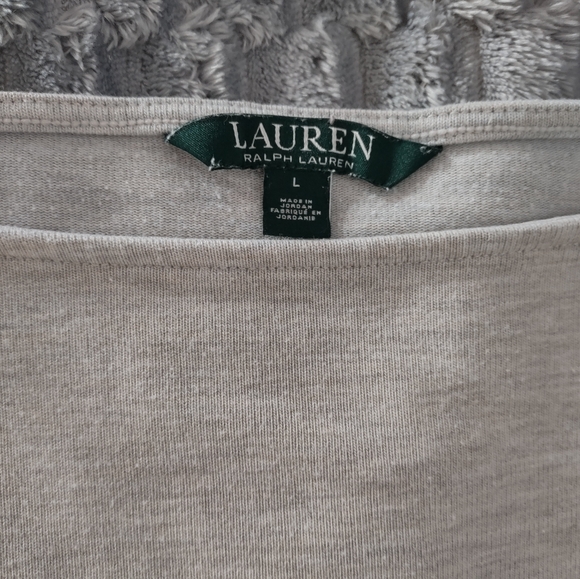 Ralph Lauren Women's Heather Gray Long Sleeve Tee - Picture 2 of 6